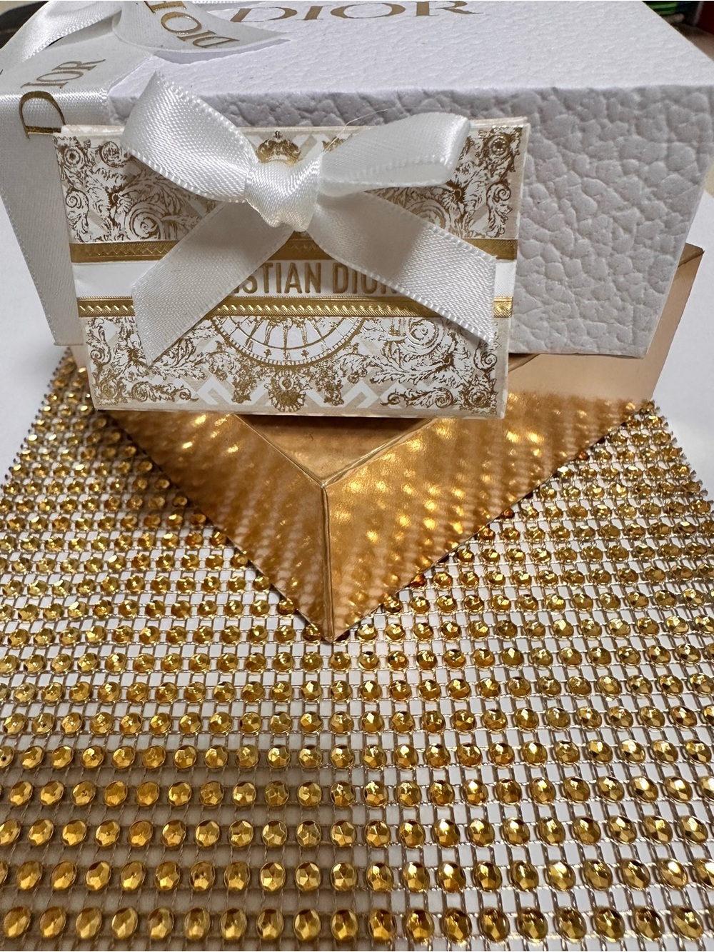 Dior White and Gold Holiday decor accessories!
